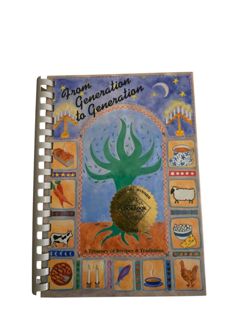 1993 From Generation to Generation Jewish Cookbook Temple Emanu-El 1st Printing